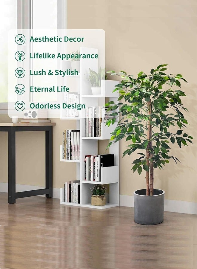 بوليفياز شجرة اللبخ الاصطناعية - اشجار زينة صناعية للمنازل مع شجر حريري متميز في أصيص بلاستيكي أنيق، شجره ثلاثية الأبعاد محاكاة واقعية للمكتب/المنزل/الديكور الداخلي-الخارجي (1 قطعة) - Image 4